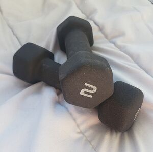 Pair of Black 2 Pound Dumbbells